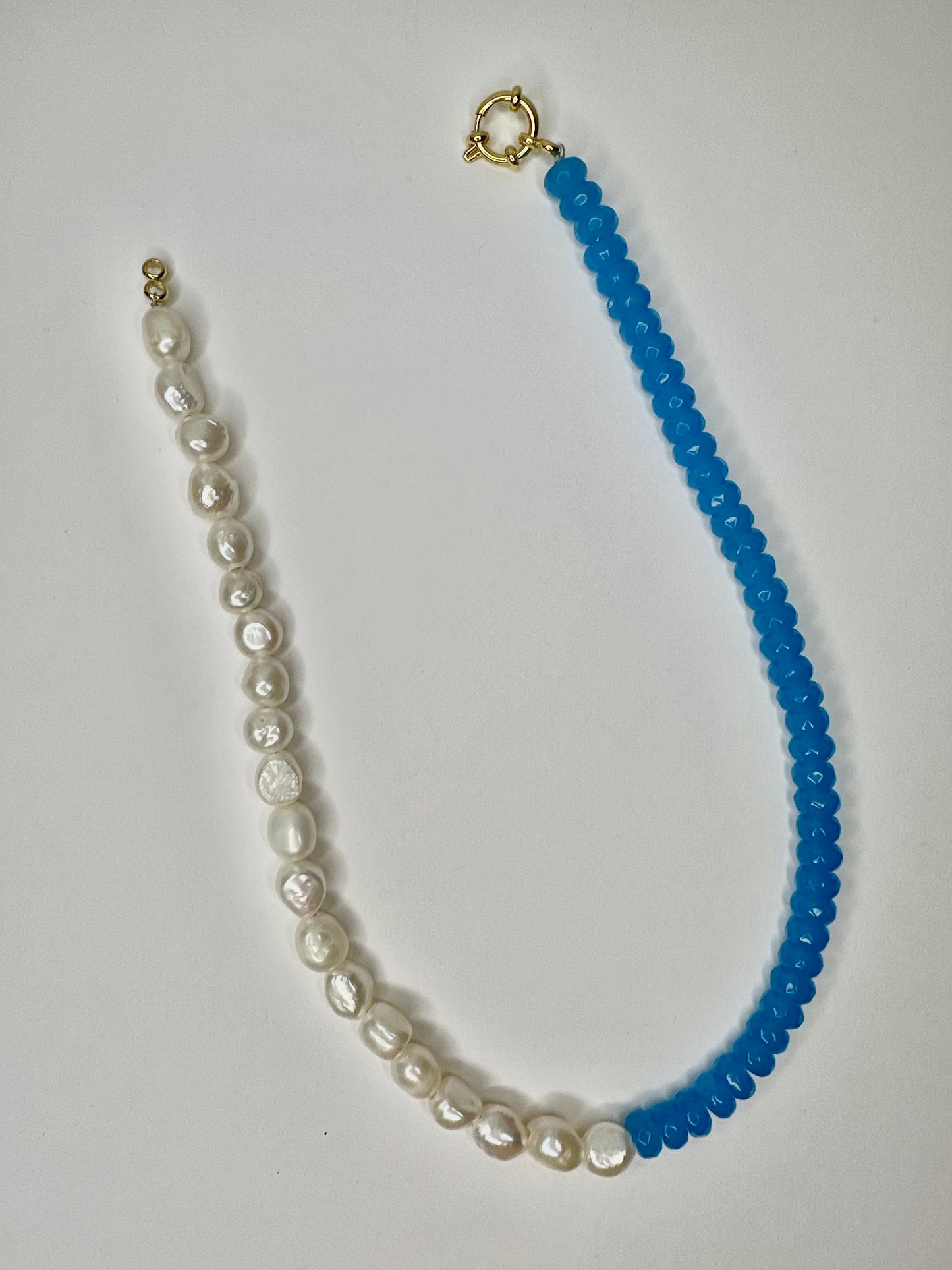 Aqua Pearl Gemstone Necklace