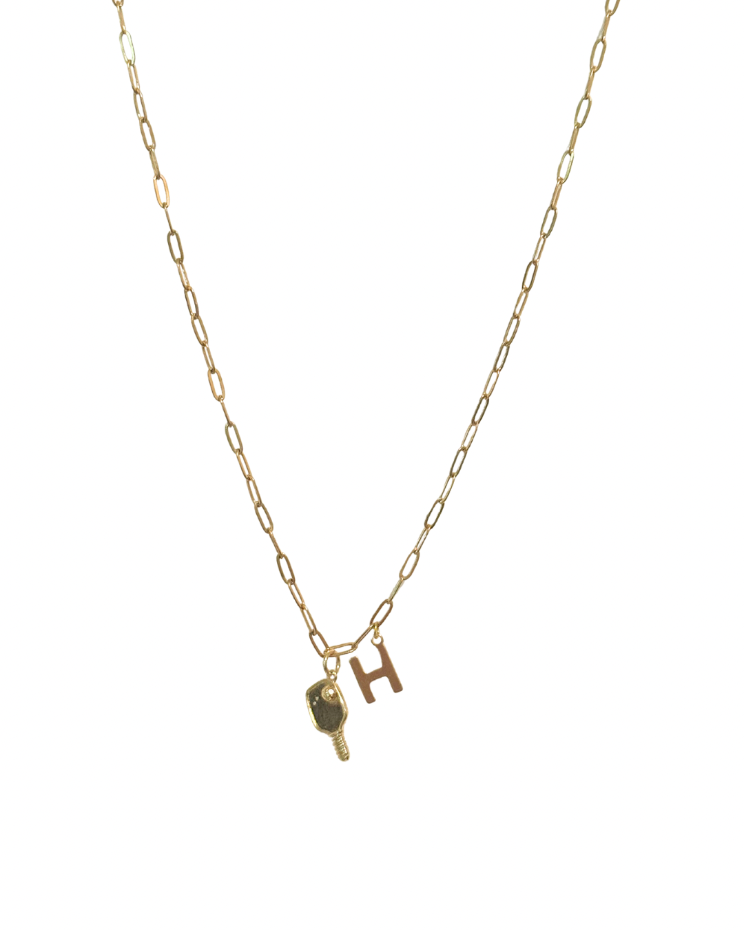 Pickleball Pro Initial Charm Necklace