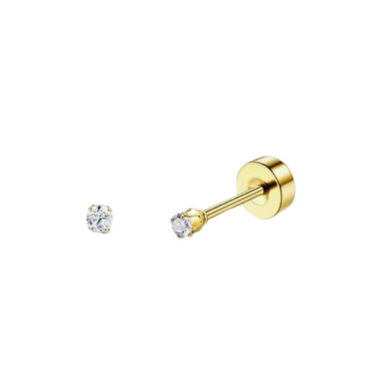 Rhinestone Mini Gold Stud Earrings