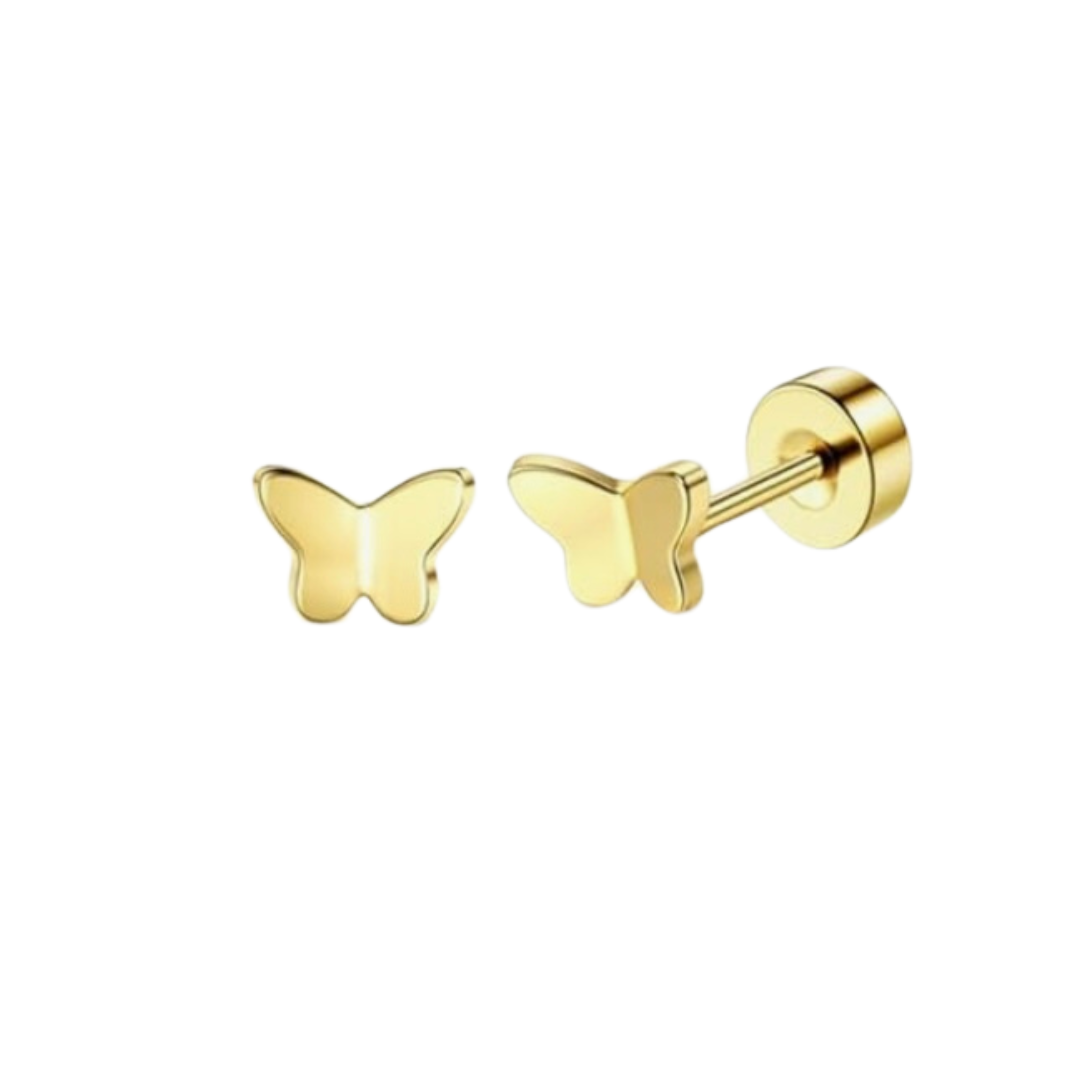 Butterfly Mini Gold Stud Earrings