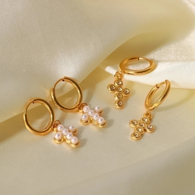 Beaded Pearl Huggies
