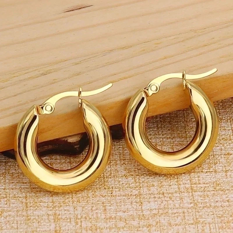 Geometric Round Chunky Hoops