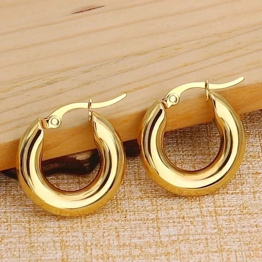 Geometric Round Chunky Hoops