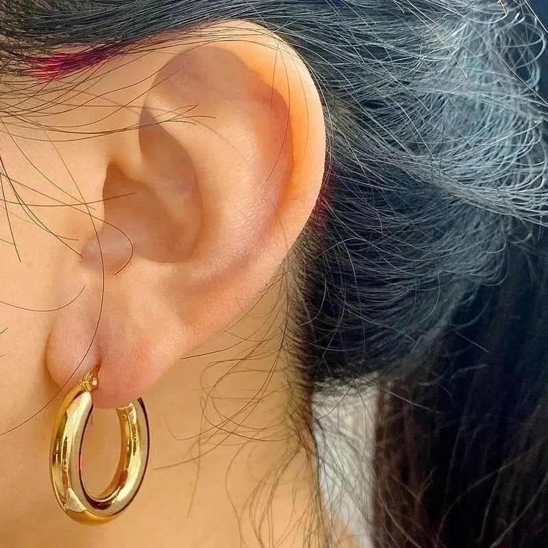 Geometric Round Chunky Hoops