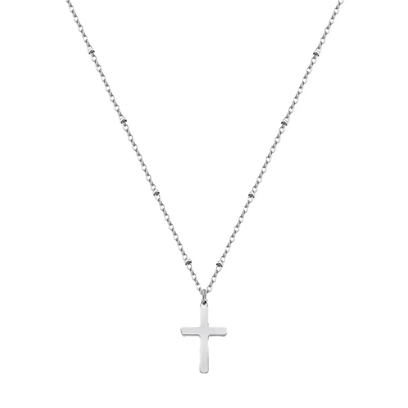 Minimalist Cross Necklace - Silver