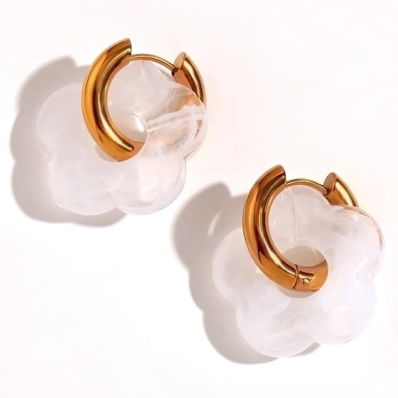 Poppy Hoops - White