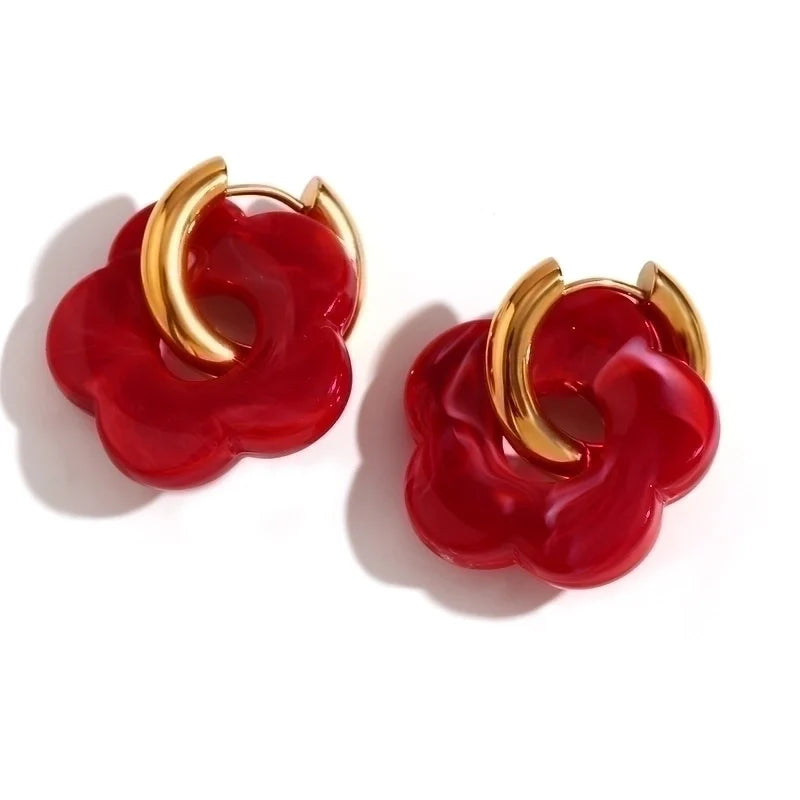 Poppy Hoops - Red