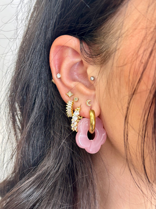 Poppy Hoops - Pink
