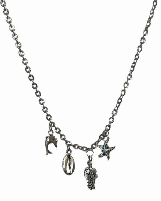 Silver Beach Babe Charm Necklace