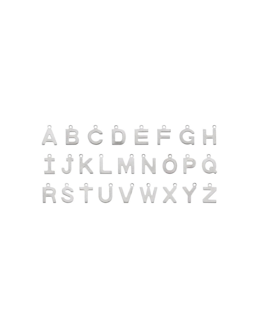 Silver Thin Letter Charms