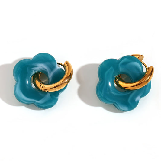 Poppy Hoops - Teal