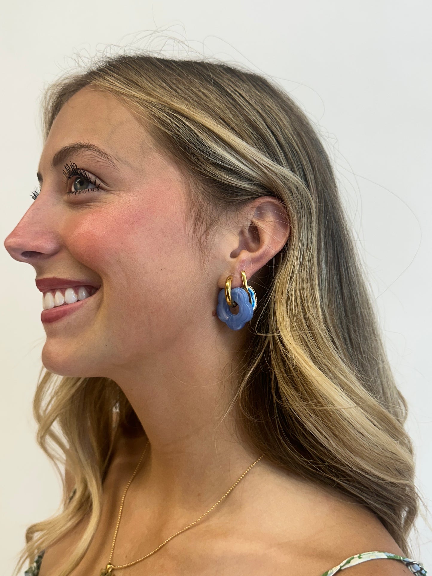 Poppy Hoops - Blue