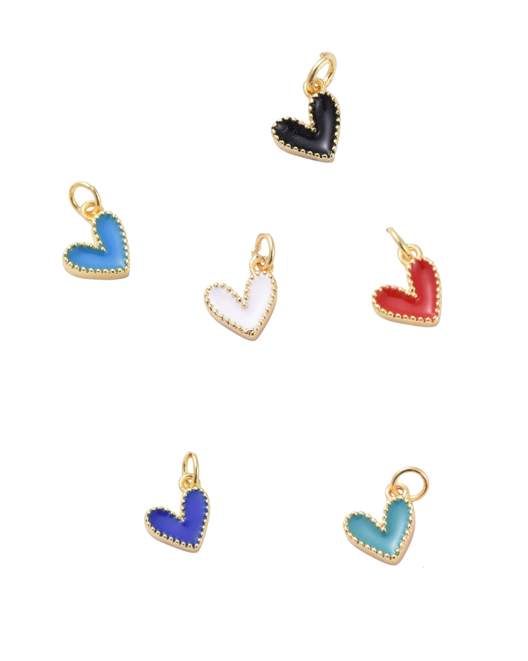 Tiny Enamel Heart Charm