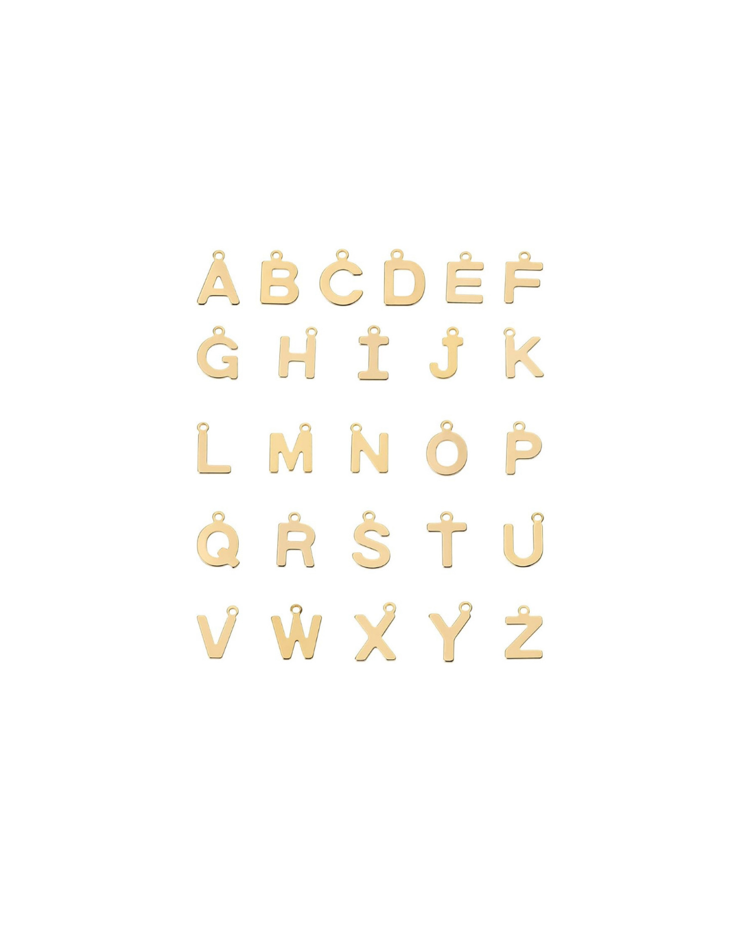 Gold Thin Letter Charms