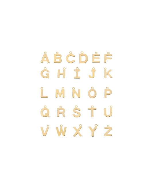 Gold Thin Letter Charms