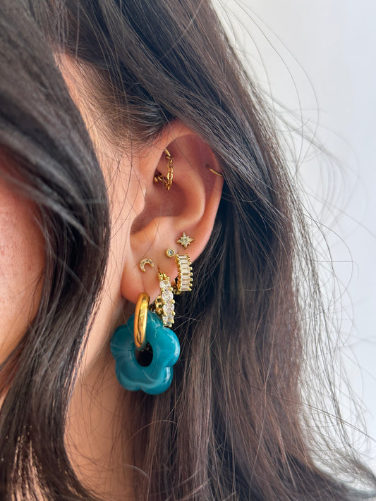 Poppy Hoops - Teal