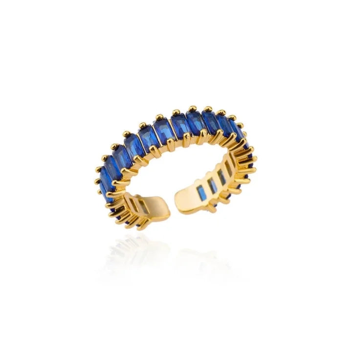 Blue Rhinestone Ring