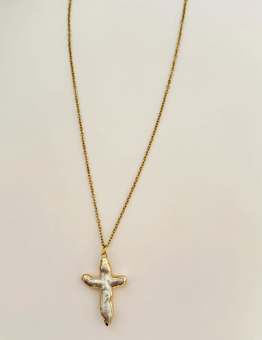 Pearl cross necklace