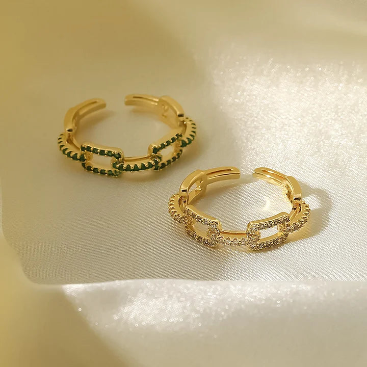 Rhinestone Chain Ring