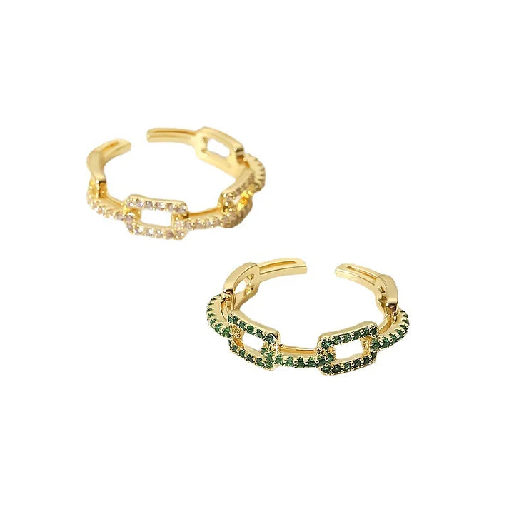 Rhinestone Chain Ring