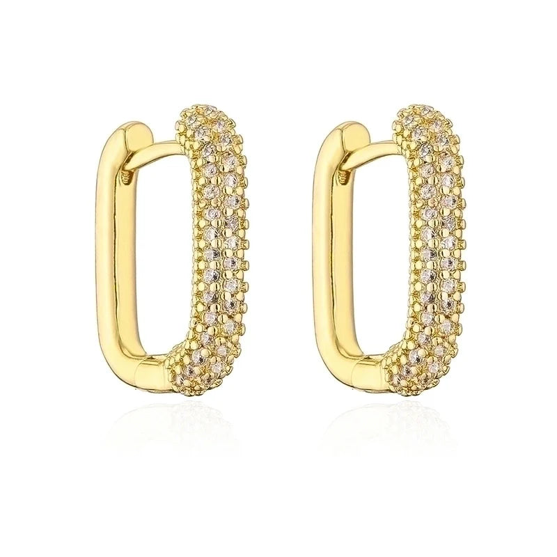 Rhinestone Huggies - Gold