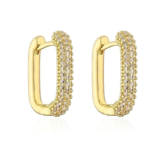 Rhinestone Huggies - Gold