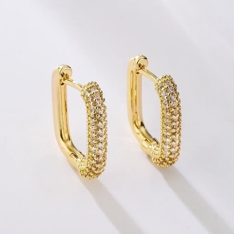 Rhinestone Huggies - Gold
