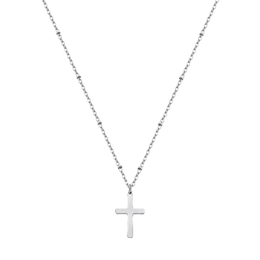 Minimalist Cross Necklace - Silver