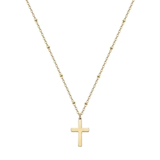 Minimalist Cross Necklace - Gold