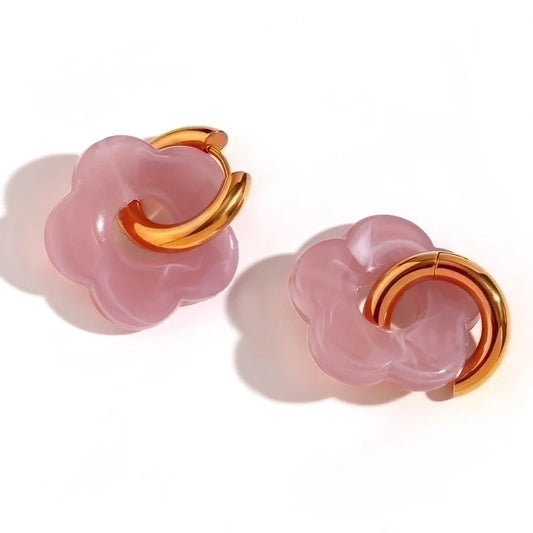 Poppy Hoops - Pink